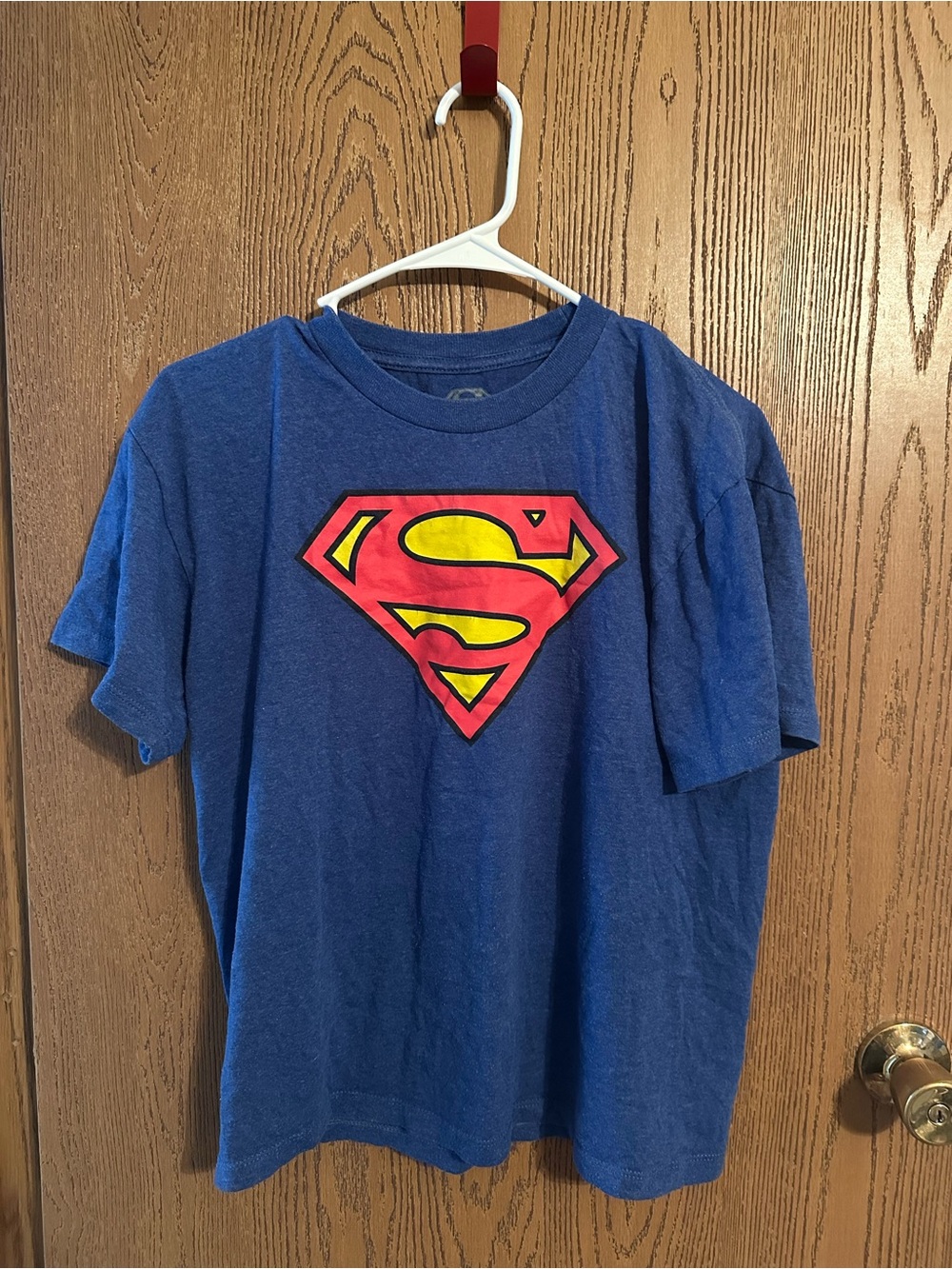 DC Comics Blue Tee with Red and Yellow Superman Emblem